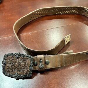 Christian Audigier Vintage Handmade Genuine Leather Belt (Python/Crystal Effect)